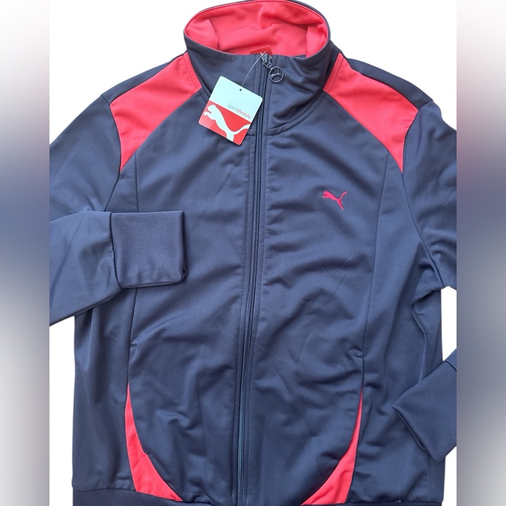 Puma Women’s Athletic Track Jacket Full Zip Size XL Multicolored Logo NWT’S